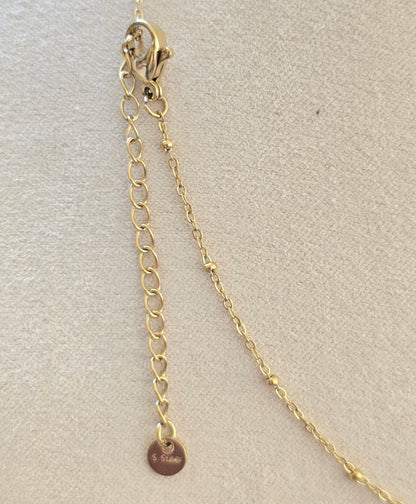 Collier pendentif Etoile strass - Acier inoxydable doré