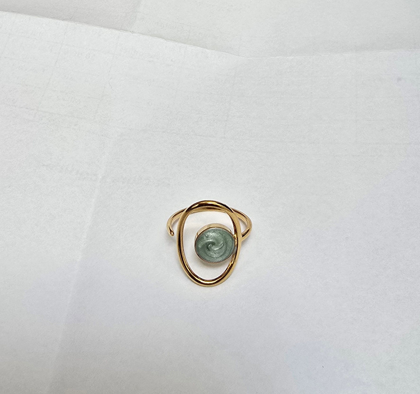 Bague ovale résine ronde ajustable - vue 7 - Créa Gégé