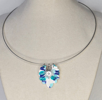 Collier jonc aux Couleurs de l’océan - vue 2 - Créa Gégé