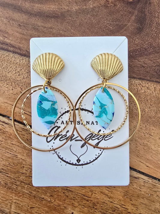 Boucles d’oreilles aux couleurs de l’océan