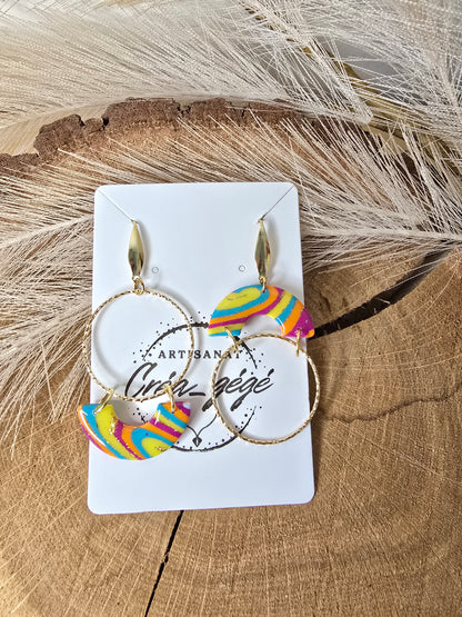 Boucles d’oreilles acier inoxydable aux couleurs caraïbes