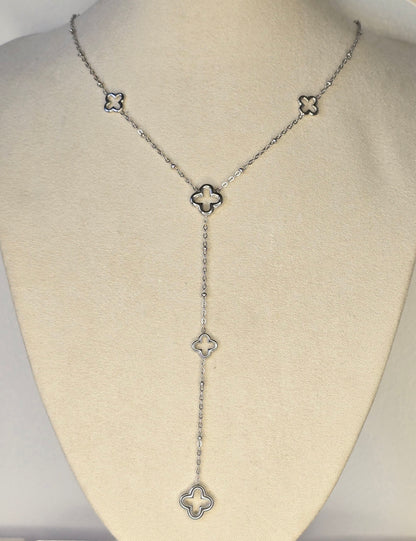 Collier fleur Y - Acier inoxydable doré