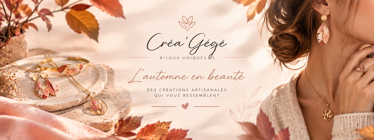 Bannière automne Créa’Gégé – bijoux uniques et créations artisanales